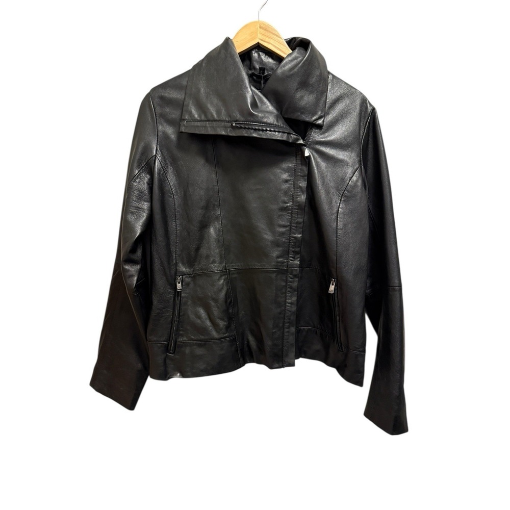 Bod & Christensen Rebecca Black Leather Moto Jacket Women's Size XL NWOT